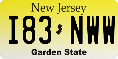 NJ license plate I83NWW