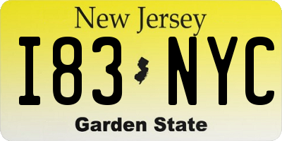 NJ license plate I83NYC