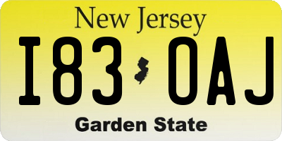 NJ license plate I83OAJ