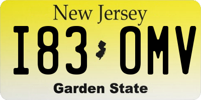 NJ license plate I83OMV