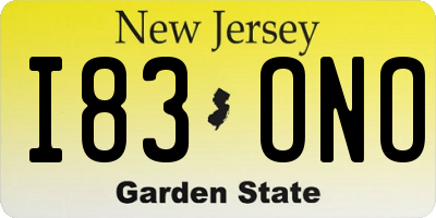 NJ license plate I83ONO