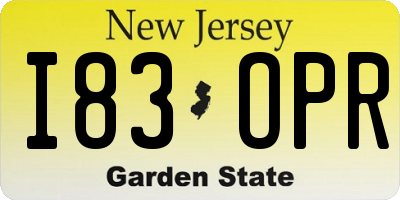 NJ license plate I83OPR