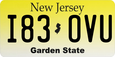 NJ license plate I83OVU