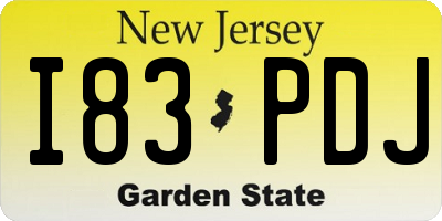 NJ license plate I83PDJ