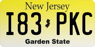 NJ license plate I83PKC