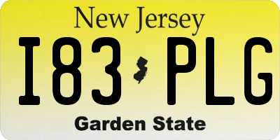 NJ license plate I83PLG