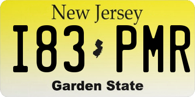 NJ license plate I83PMR