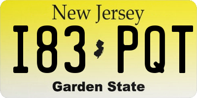 NJ license plate I83PQT
