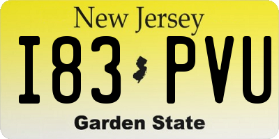 NJ license plate I83PVU