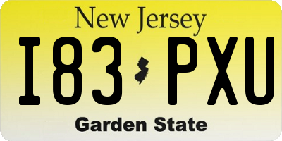 NJ license plate I83PXU