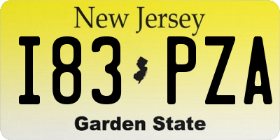 NJ license plate I83PZA