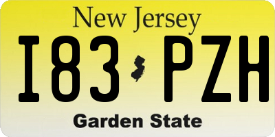 NJ license plate I83PZH