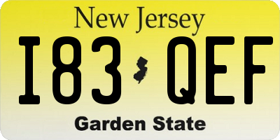 NJ license plate I83QEF