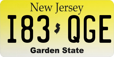 NJ license plate I83QGE