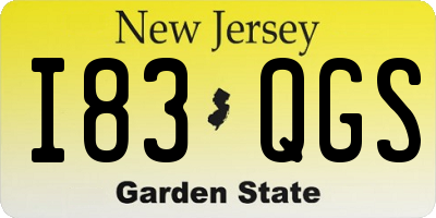 NJ license plate I83QGS