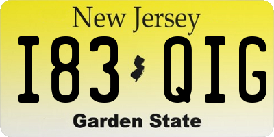 NJ license plate I83QIG