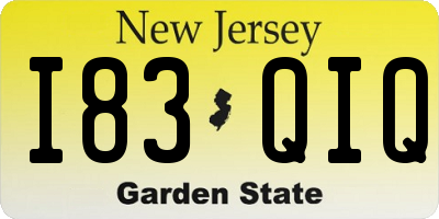 NJ license plate I83QIQ