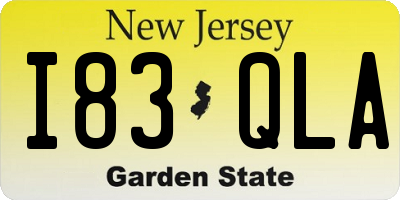 NJ license plate I83QLA