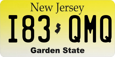 NJ license plate I83QMQ