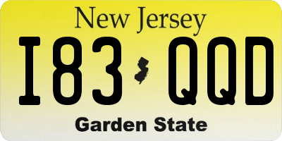 NJ license plate I83QQD