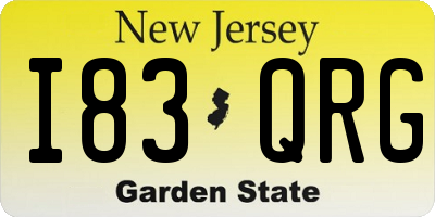 NJ license plate I83QRG