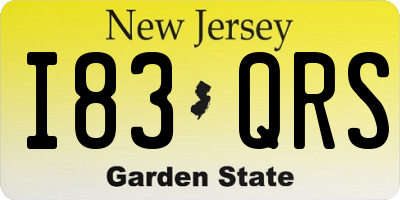 NJ license plate I83QRS