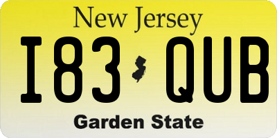 NJ license plate I83QUB