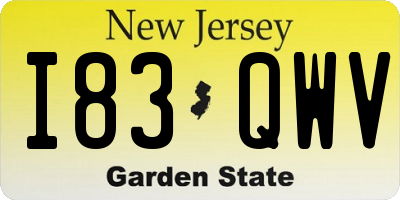 NJ license plate I83QWV