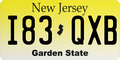 NJ license plate I83QXB