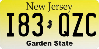 NJ license plate I83QZC