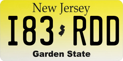 NJ license plate I83RDD
