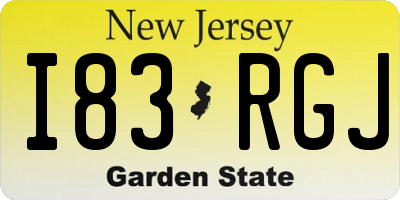 NJ license plate I83RGJ