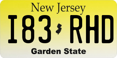 NJ license plate I83RHD
