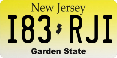 NJ license plate I83RJI