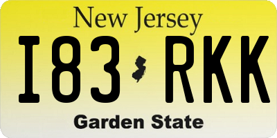 NJ license plate I83RKK