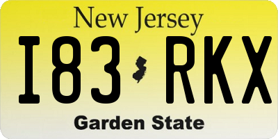 NJ license plate I83RKX
