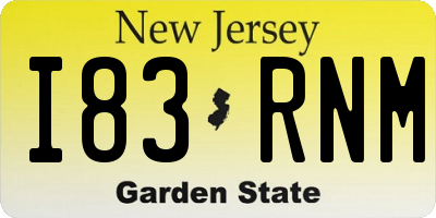 NJ license plate I83RNM