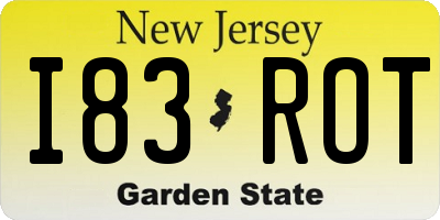 NJ license plate I83ROT