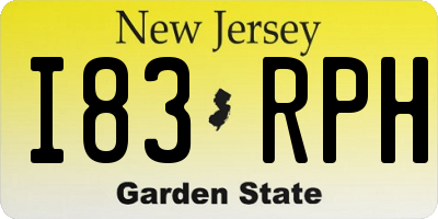 NJ license plate I83RPH