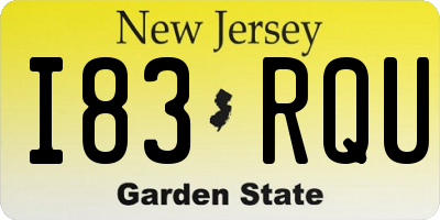 NJ license plate I83RQU