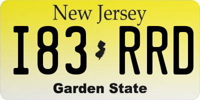 NJ license plate I83RRD