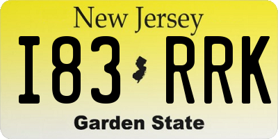 NJ license plate I83RRK