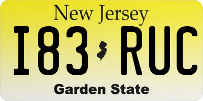 NJ license plate I83RUC