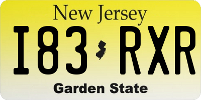 NJ license plate I83RXR