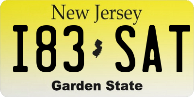 NJ license plate I83SAT