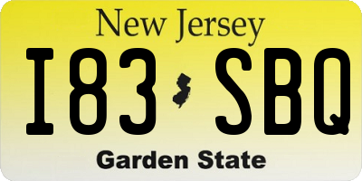 NJ license plate I83SBQ
