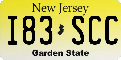 NJ license plate I83SCC
