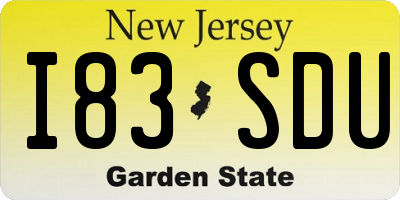 NJ license plate I83SDU