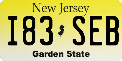 NJ license plate I83SEB
