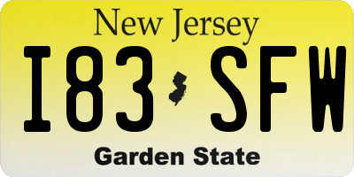 NJ license plate I83SFW